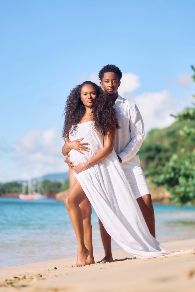 Brooklyn natives Shakeel and Nia Luke celebrated their little one on the way with an effortless maternity session in Grenada.